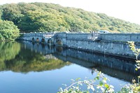 [view of dam from the lake]