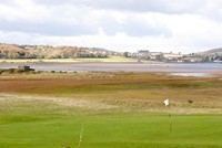 [A view across the golf course and nature reserve at Dawlish Warren]