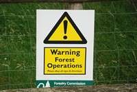 [Sign warning of Forest operations in the wood]